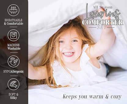 Elegant Comfort Goose Down Alternative Reversible 3-Piece Comforter Set - Breathable and Super Soft All Season Reversible Quatrefoil Pattern Comforter Set with 2 Shams, King, Burgundy/White