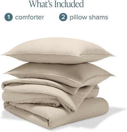 Bare Home Comforter Set - Full Size - Ultra-Soft - Goose Down Alternative - Premium 1800 Series - All Season Warmth Comforter (Full, Sand)