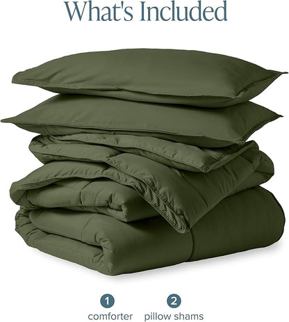Bare Home Comforter Set - Oversized King Size - Ultra-Soft - Goose Down Alternative - Premium 1800 Series - All Season Warmth (Oversized King, Cypress)