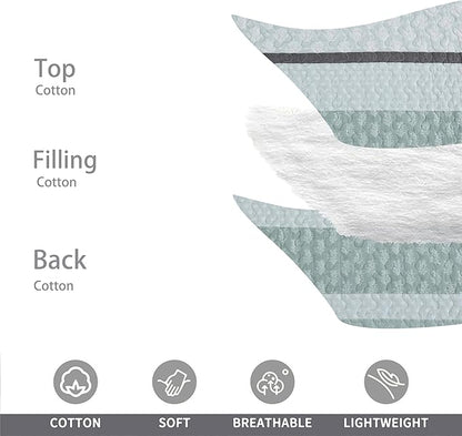 Homzard King Size Quilt,Cotton King Size Comforter Set,Mint Green Grey Bedding Set,Striped Bedspread,Lightweight Summer Comforter Sets 3 Piece