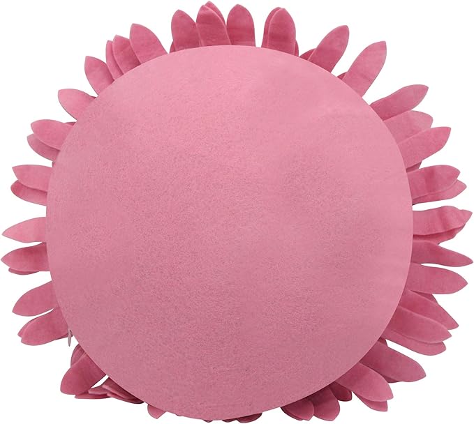 Contempo Lifestyles Daisy Decorative Pillow - Patented 3D Daisy Flower Design, Couch & Bed Decor (18" Flower, 16" Pillow with Insert, Solid Pink)