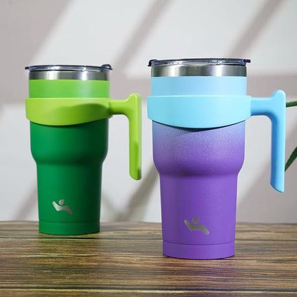 20 oz Tumbler with Handle and 2 Straw 2 Lid, Insulated Water Bottle Stainless Steel Vacuum Cup Reusable Travel Mug,Ocean Dream