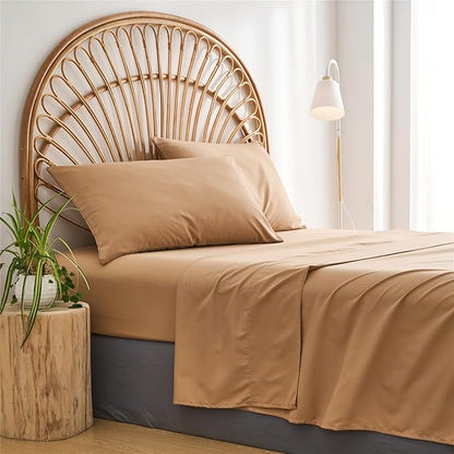 KAKIJUMN Khaki Tufted Comforter Set Queen Size 7 Piece Bed in a Bag, Shabby Chic Boho Comforter and Sheet Set, All Season Soft Microfiber Complete Bedding Set(Khaki,Queen)