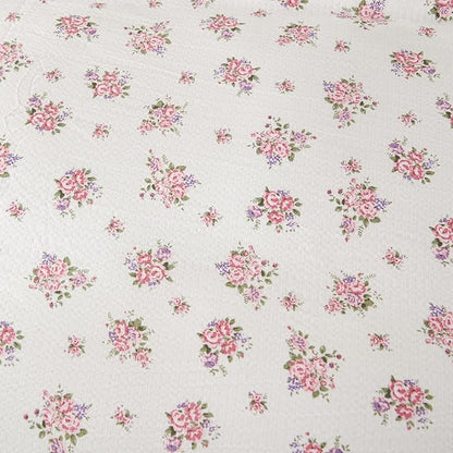 King Size Floral Comforter Set 3 Pieces Soft Cute Fresh Floral Bedding Comforter Lightweight Garden Style King Floral Botanical Comforter Set for All Seasons 1 Comforter and 2 Pillowcases