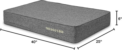 The Dog’s Bed Orthopedic Memory Foam Dog Bed Mattress, Linen Fabric, Grey Linen, L, 6-Inch
