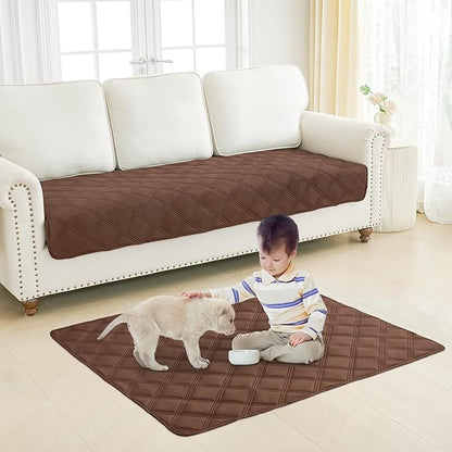 Smiry Waterproof Dog Bed Cover Blanket 52x82, Soft Reversible Pet Blanket, Washable Leakproof Cats Dogs Couch Cover for Sofa, Couch, Furniture, Brown/Brown