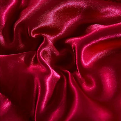 NTBED Silky Satin Comforter Set Queen (90''x90'') Luxury Soft Lightweight Sexy Microfiber Bedding Comforter with 2 Pillow Cases for Summer Spring Autumn (Red, Queen)
