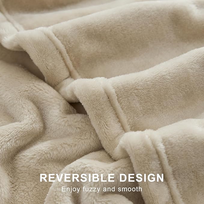 Hansleep Fleece King Size Blanket for Bed Taupe, Super Soft Flannel Fuzzy King Plush Cozy Blanket for All Seasons, Taupe, King 90x108 Inches
