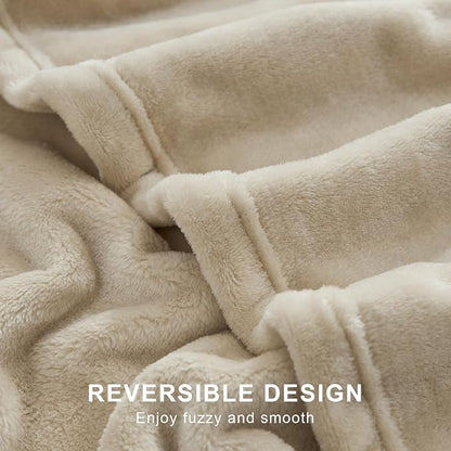 Hansleep Fleece Blanket Twin Size Taupe, Soft Cozy Twin Blanket, Fuzzy Flannel Blanket for Bed, Sofa, Couch, Travel, Camping, Taupe, 60x80 Inches