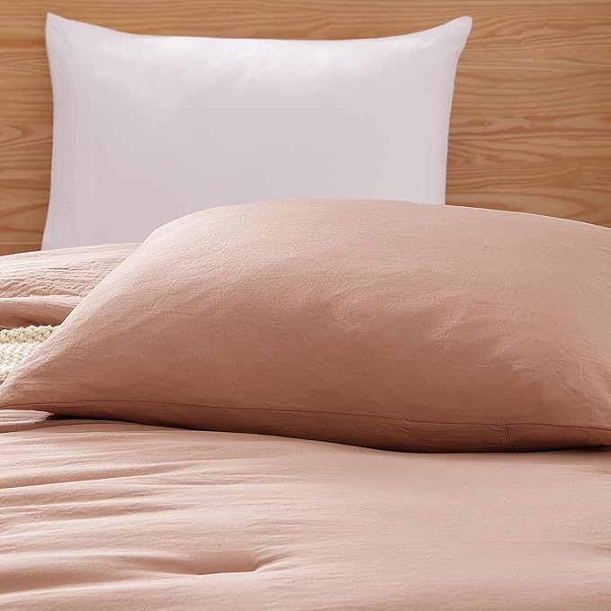 WRENSONGE Twin/Twin XL Comforter Set for Girls Teens, 1 Dusty Pink Comforter & 1 Pillow Sham, Soft Lightweight Kids Comforter Sets for All Seasons Dorm Bedding