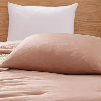 WRENSONGE Twin/Twin XL Comforter Set for Girls Teens, 1 Dusty Pink Comforter & 1 Pillow Sham, Soft Lightweight Kids Comforter Sets for All Seasons Dorm Bedding