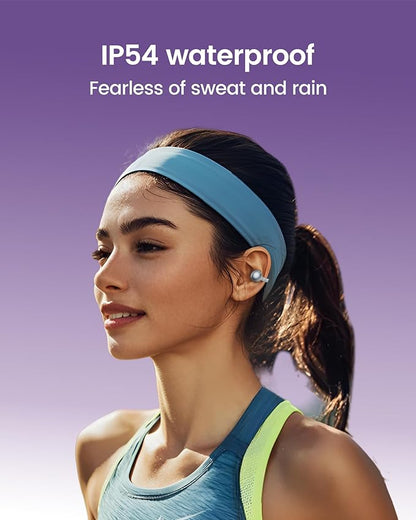 mojawa StarClip Open-Ear Wireless Bluetooth Headphones, Clip-On Earbuds, 4D Panoramic Sound, Clear Calls, Lightweight, Secure Fit, IP54 Water-Resistant Ear Grips for Workout and Daily Use, Gray