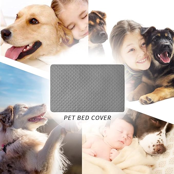 CHHKON Dog Blankets for Couch Protection Waterproof Dog Bed Covers Pet Blanket Furniture Protector (Grey+Dark Grey, 68"x82")