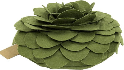 Fennco Styles Eva's Flower Garden Decorative Filled Throw Pillow 13" Round - Kiwi Floral Accent Pillow for Home, Couch, Bed, Living Room, Holiday and Office Décor