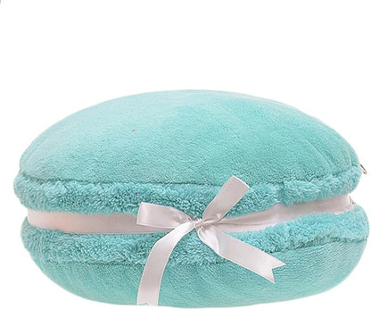 ChezMax Macaron Pillow Plush Back Bolster Cushion Microbead Throw Pillow Case Round Seat Cushion Home Decor Pillow for Sofa Bedroom Office Dormitory Car 14.5" Blue