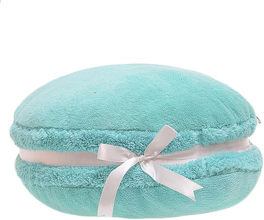 ChezMax Macaron Pillow Plush Back Bolster Cushion Microbead Throw Pillow Case Round Seat Cushion Home Decor Pillow for Sofa Bedroom Office Dormitory Car 14.5" Blue