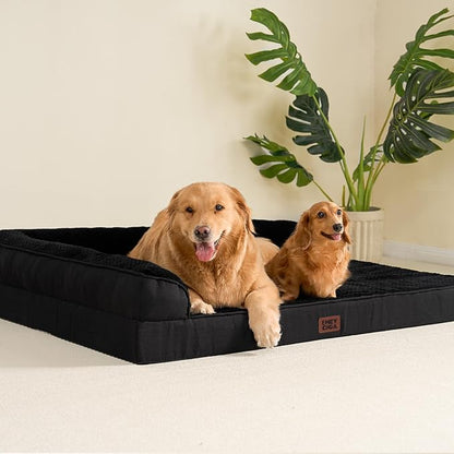 EHEYCIGA Orthopedic Dog Bed Medium Size Dogs, Memory Foam Dog Bed with Washable Removable Cover, Waterproof Pet Sofa Couch for Crate with Nonskid Bottom, 30x20x6, Black