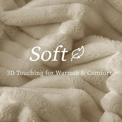BEDELITE Fleece Throw Blanket for Couch - 300GSM Soft & Warm Fluffy Linen Blanket, Decorative and Giftable Striped Blankets for Women, Men, 50"x70"