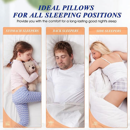 MZOIMZO Supportive Firm Bed Pillows for Sleeping- Standard Size, Set of 2, Cooling Hotel Quality with Premium Soft Down Alternative Fill for Back, Stomach or Side Sleepers, 20''x26''