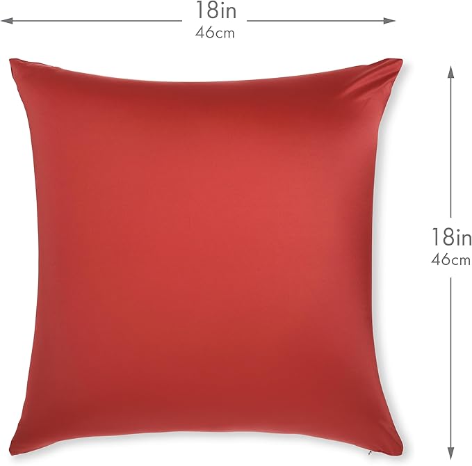 PILLOWY 18" x 18" Throw Pillow - Maroon: 1 PCS Luxurious Premium Microbead Pillow with 85/15 Nylon/Spandex Fabric. Forever Fluffy, Outstanding Beauty & Support. Silky, Soft & Beyond Comfortable