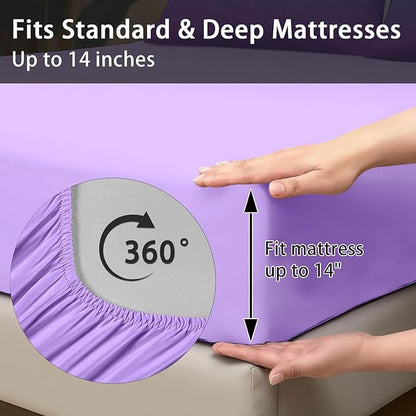 Comforter Set Twin Size, Colorful Girls Ombre Purple Glitter 5 Pcs Bedding for Kids and Adults, Neon Blue Teal Bed Sheet Sets with Fitted Sheet Pillowcase & Sham for Bedroom Bed Decor