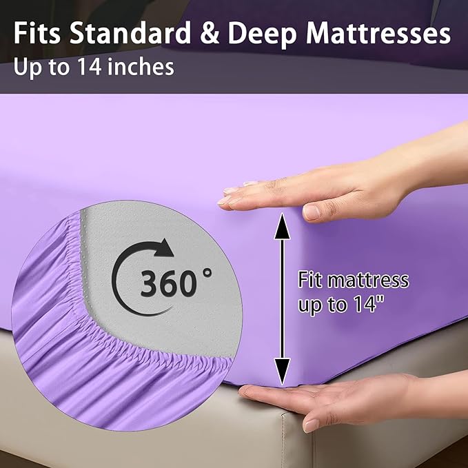 Comforter Set Full Size, Colorful Girls Ombre Purple Glitter 7 Pcs Bedding for Kids and Adults, Neon Blue Teal Bed Sheet Sets with Fitted Sheet 2 Pillowcases & 2 Shams for Bedroom Bed Decor