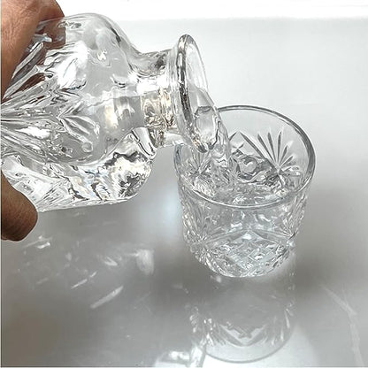 Lily's Home 18 oz Water Carafe, Bedside Water Carafe for Nightstand or Guest Bedroom, Clear Mouthwash Dispenser for Bathroom, Stay Hydrated Convenient Carafe