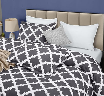 King Comforter Set 3 Piece Grey by Utopia Bedding, Printed Comforters King Size, Bedding Comforters Sets, Down Alternative Soft Bed Set, 1 Comforter (90 x 102 inches) 2 Pillow Shams (20 x 36 inches)