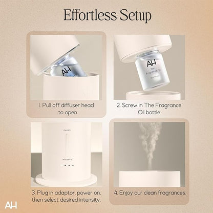 Aura House Smart Cold Air Diffuser & Fragrance Oil Duo – Bluetooth App-Controlled Diffuser for Home (Collins & Coast 30 ml Oils) – Hotel-Inspired Scents, Effortless Ambiance