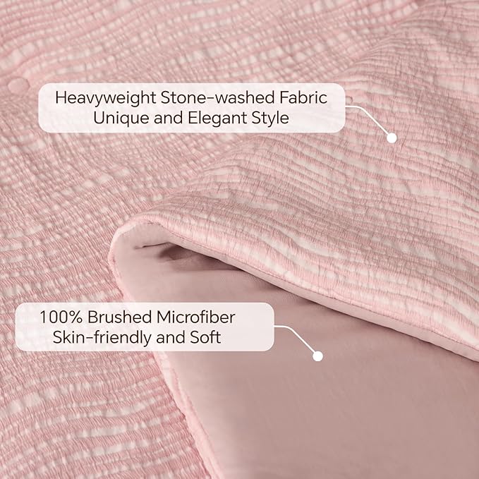 BEDELITE Blush Pink Twin Comforter Set - 2 Peices Boho Tufted Jacquard Bedding Comforter Sets, Lightweight Soft & Warm Twin Bedding Sets with 1 Pillowcase for All Season
