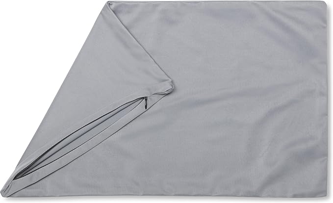 PILLOWY 12"x20" Throw Pillowcases (Cover Only) - 85/15 Nylon, Spandex - Luxurious, Silky, Stretchy & Soft - 1Pcs Solid Color - A Perfect Choice for Couch Chairs Sofa Bed Adult/Kids Bedroom, Dark Grey