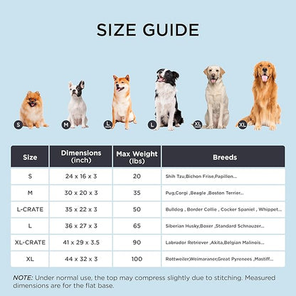 Bedsure Cooling Dog Bed for Crate - Extra Large Comfy Flat Puppy Beds with Removable Washable Cover, Orthopedic Egg Crate Foam Pet Mat, Suitable for Pet Up to 90 lbs