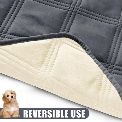 Smiry Waterproof Dog Bed Cover Blanket 30x70, Soft Reversible Pet Blanket, Washable Leakproof Cats Dogs Couch Cover for Sofa, Couch, Furniture, Dark Grey/Beige