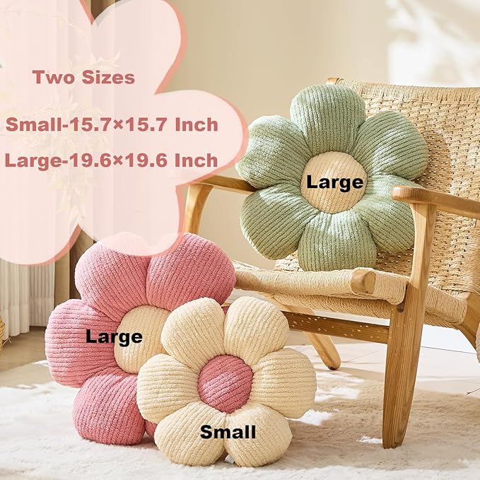 Flower Pillow Flowers Shaped Pillow Cushion Decorative Daisy Pillow for Bed Cute Throw Pillow Flower Floor Pillow Soft Seat Cushion Cream Cushion 15.7"