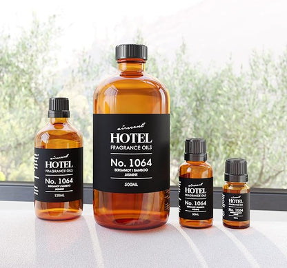 AirScent Hotel Diffuser Oil No. 1064 - Bergamot Bamboo Jasmine - Premium Fragrance Oil for Ultrasonic and Waterless Diffusers and Crafting - 10 mL, 0.34 fl oz Glass Dropper Bottle
