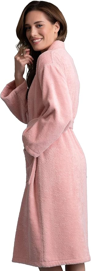 Soft Touch Linen Women's Robe Terry Cotton Cloth- Kimono Style- Thick, Breathable & Comfortable- Lightweight & Absorbent
