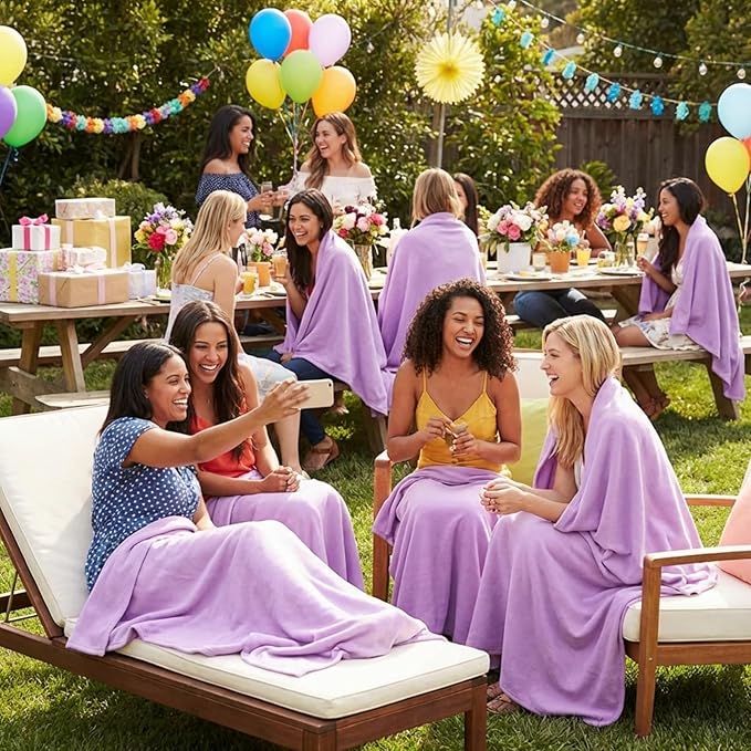 Kinlop Fleece Blanket Bulk 60 x 50 Inch Soft Lightweight Fleece Cozy Blanket Warm Throw Plush Pet Throw for Bed Couch Sofa Home Office Wedding Gifts Travel Camping(Purple)