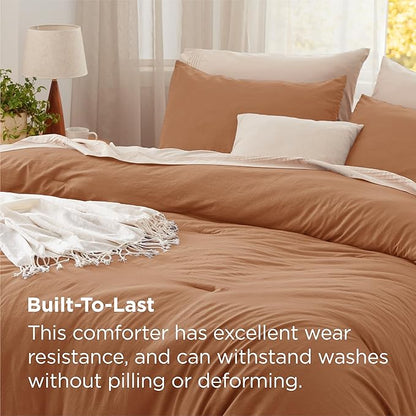 Bedsure Queen Comforter Set, Pumpkin Soft Prewashed Bedding for All Seasons, 3 Pieces GentleSoft™ Bed Set, 1 Lightweight Comforter (90"x90") and 2 Pillowcases (20"x26")
