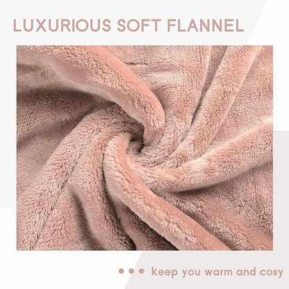 Heated Blanket Electric Throw Size 50''x60'' with 9 Heating Levels, 1-10 Hour Auto Shut Off, Machine Washable, Flannel & Sherpa Double-Sided Soft Warming Blanket for Couch, Bed, Office - Cozy Pink