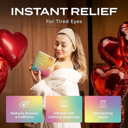 Body Restore Heated Eye Mask for Dry Eyes 5 Pack – Self Heating Warm Compress, Valentines Day Gifts for Her and Him, Birthday Gifts for Women and Men, Stye Eye Treatment, Relaxation – Variety