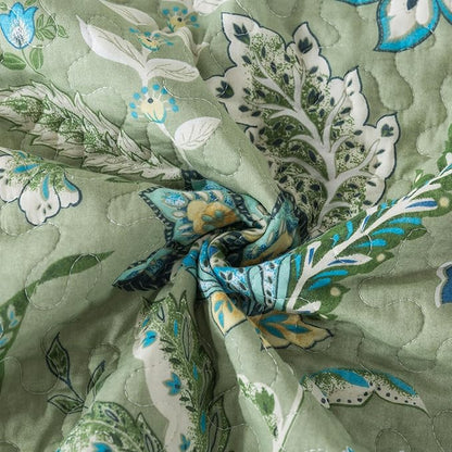 BEDIFANY Farmhouse King Quilt Bedding Set - Cotton Lightweight Bedspread with Floral Pattern, 98x106 Inch All Season Coverlet Set, 3 Piece (Quilt + 2 Pillow Shams)