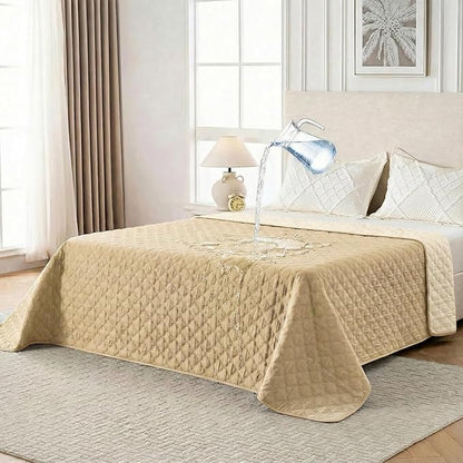 Waterproof Dog Blanket, Couch Cover for Dogs Washable, Reversible Dog Bed Cover, Couch Furniture Protector. (Dark＆Light Beige, 82 X 120 Inch - 1 Pack)