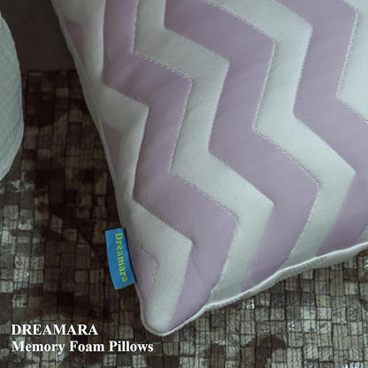Dreamara Cooling Bed Pillows Queen Size Set of 2 – Adjustable Loft Shredded Memory Foam Pillows for Side, Back & Stomach Sleepers, Supportive & Breathable for Hot Sleepers (Mauve)