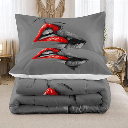 Tailor Shop Queen and King Comforter Sets His and Hers Matching Couple Bedding Set Lover Romantic Valentine's Day Presents Bedding Sets Black and White Comforter Sets King Size with 2 Pillowcases