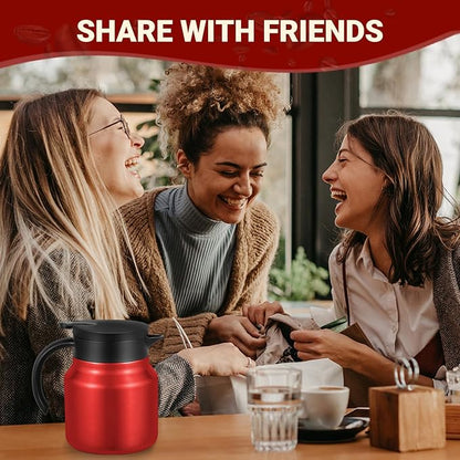 27Oz Thermal Coffee Carafes For Keeping Hot/Cold, Stainless Steel Coffee Carafe, Dustproof Insulated Water Carafe for Party/Home,Red