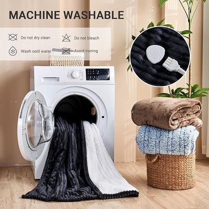 Heated Blanket Electric Queen, Soft Flannel Heating Blanket with 8 Hours Auto Off 10 Fast Heating Levels Machine Washable Sherpa Heated Blanket with Overheating Protection