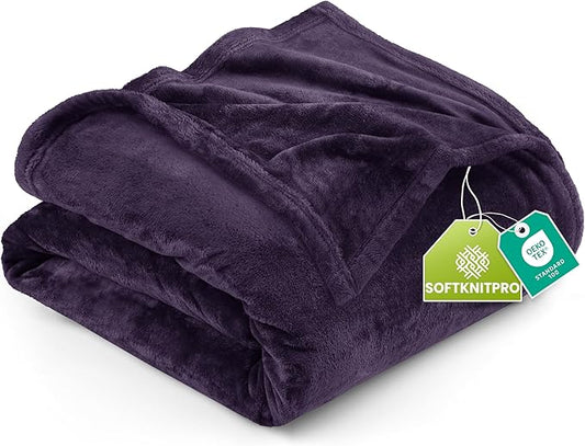 Utopia Bedding Fleece Blanket King Size Purple 300GSM Luxury Anti-Static Fuzzy Soft Microfiber Bed Blanket (90x102 Inch)
