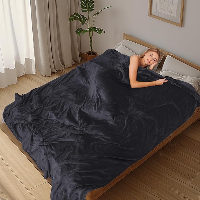 Electric Heated Blanket Full Size 72"×84", Breathable & Luxurious Flannel, Soft Warm Gift with Over-Heat Protection, 4 Heating Levels & 10 H Auto Shut Off, Machine Washable, Dark Grey