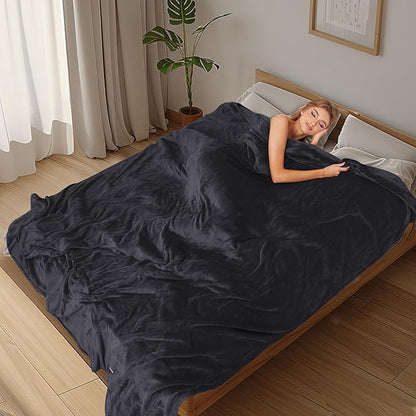 Electric Heated Blanket Full Size 72"×84", Breathable & Luxurious Flannel, Soft Warm Gift with Over-Heat Protection, 4 Heating Levels & 10 H Auto Shut Off, Machine Washable, Dark Grey