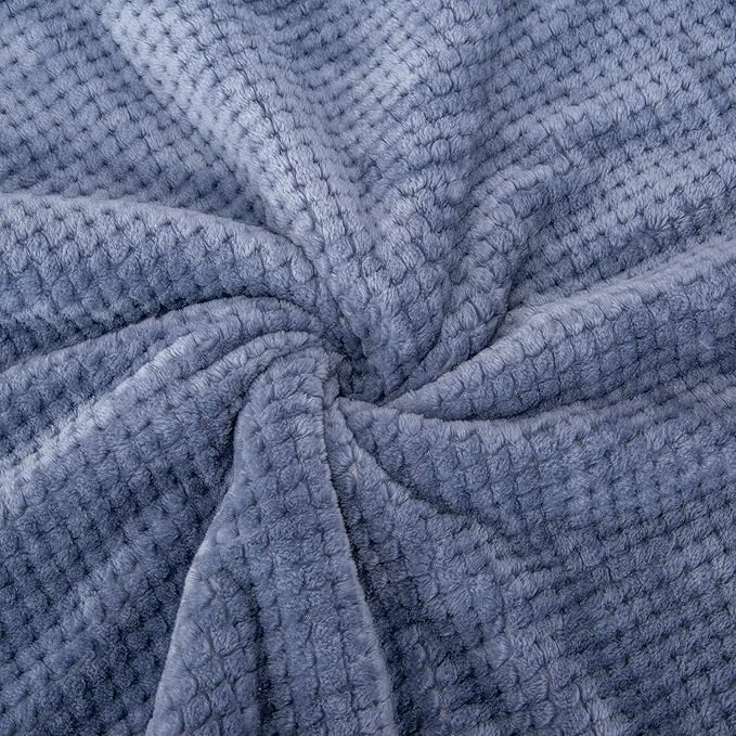DW Plush Fleece Receiving Blanket for Dog, Cat, and Pet - Warm and Soft, Couch, Sofa, Travel and Outdoor, Camping (24" x 32", Smoked Blue)